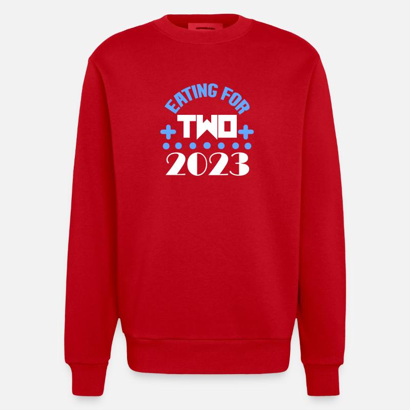 Grossesse Gémeaux 2023 - Sweat bio épais oversize fabriqué en UE - rouge