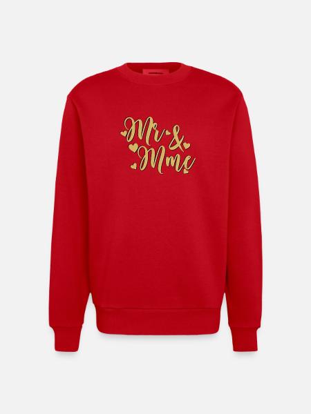 Mr & Mrs Doré Heart - Heavyweight Oversized Organic Crew Neck Made in EU - red