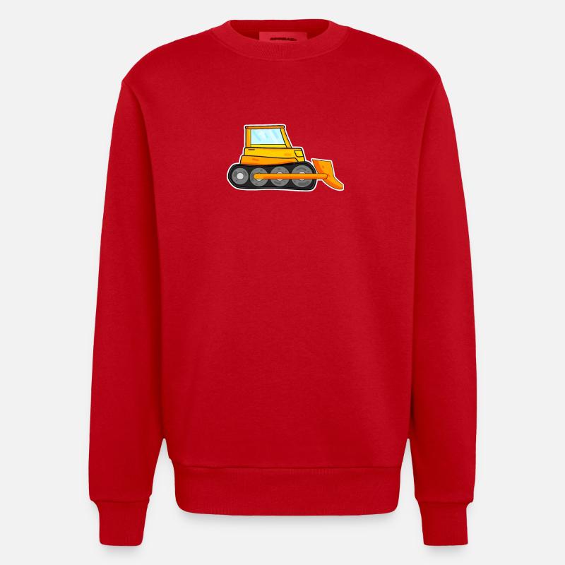 Bagger Baustelle Baggerfahrer - Heavyweight Oversized Organic Crew Neck Made in EU - Rot