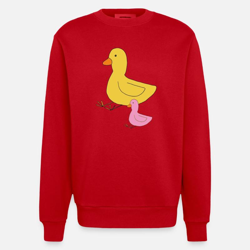 ente mutter kind - Heavyweight Oversized Organic Crew Neck Made in EU - Rot