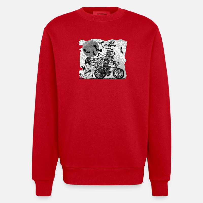 gothic cyclist - Heavyweight Oversized Organic Crew Neck Made in EU - red