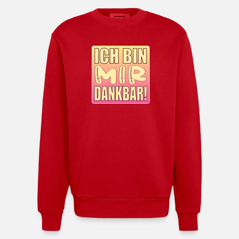 Ich bin mir dankbar - Selbstwert - Heavyweight Oversized Organic Crew Neck Made in EU - Rot