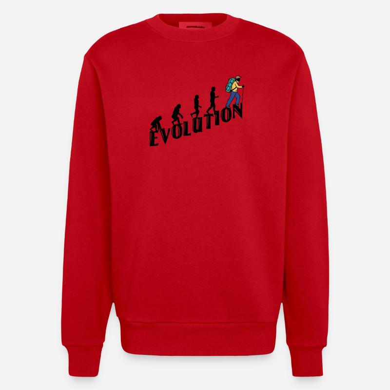 Randonnée Evolution Randonneur Randonnée Escalade - Sweat bio épais oversize fabriqué en UE - rouge