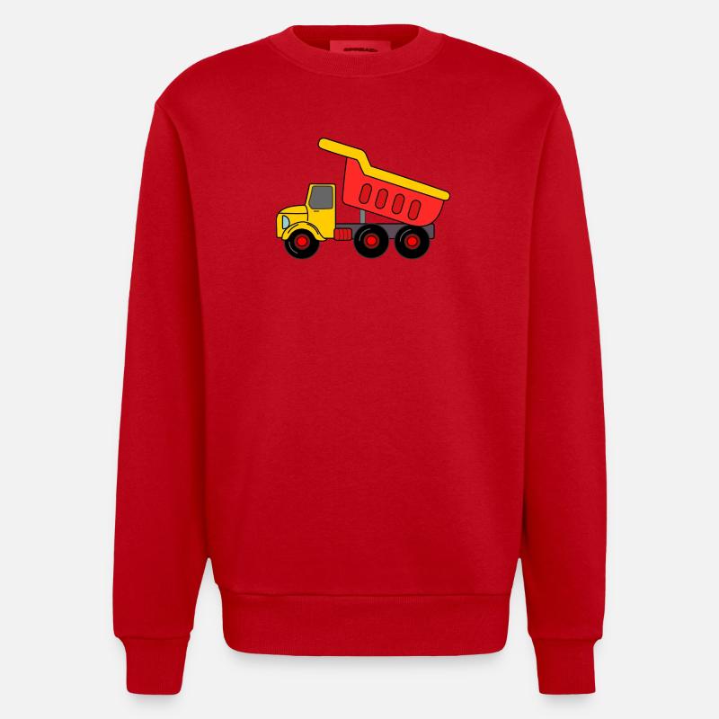 Keepauto Sand, rot gelb - Heavyweight Oversized Organic Crew Neck Made in EU - Rot