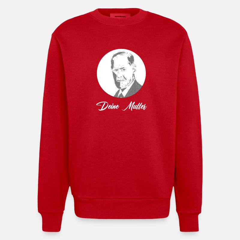 Deine Mutter - Heavyweight Oversized Organic Crew Neck Made in EU - Rot