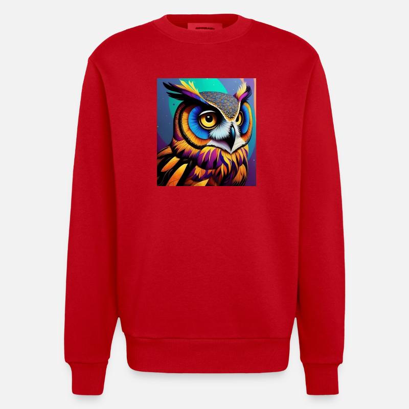 Eule - Heavyweight Oversized Organic Crew Neck Made in EU - Rot