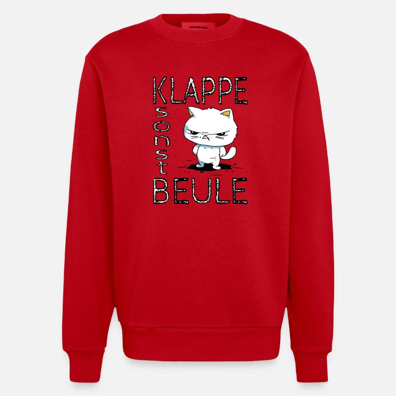 Klappe sonst Beule - Heavyweight Oversized Organic Crew Neck Made in EU - Rot