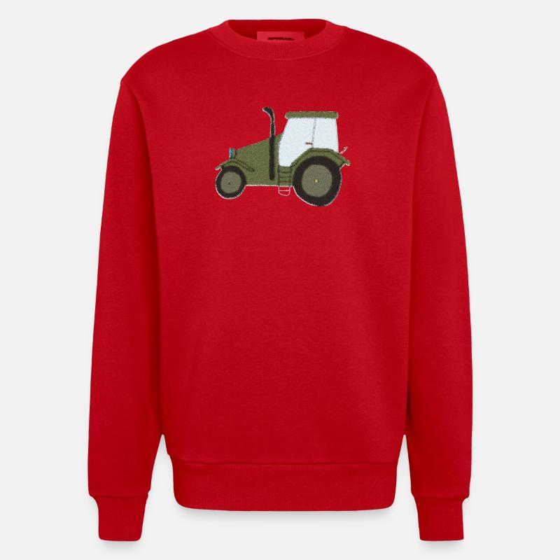 traktor oldtimer impressionismus - Heavyweight Oversized Organic Crew Neck Made in EU - Rot