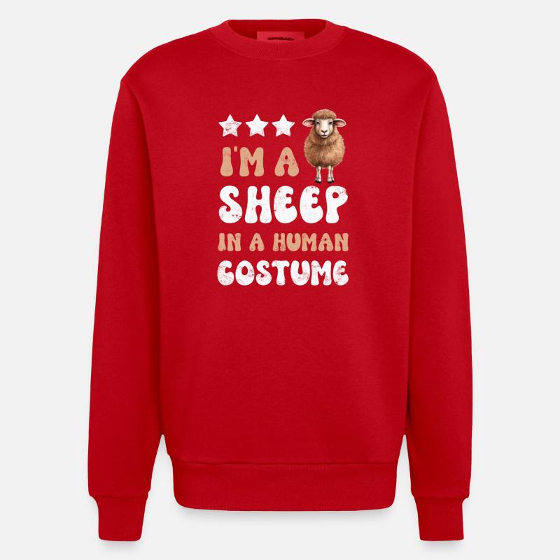 Moutons Moutons - Sweat bio épais oversize fabriqué en UE - rouge