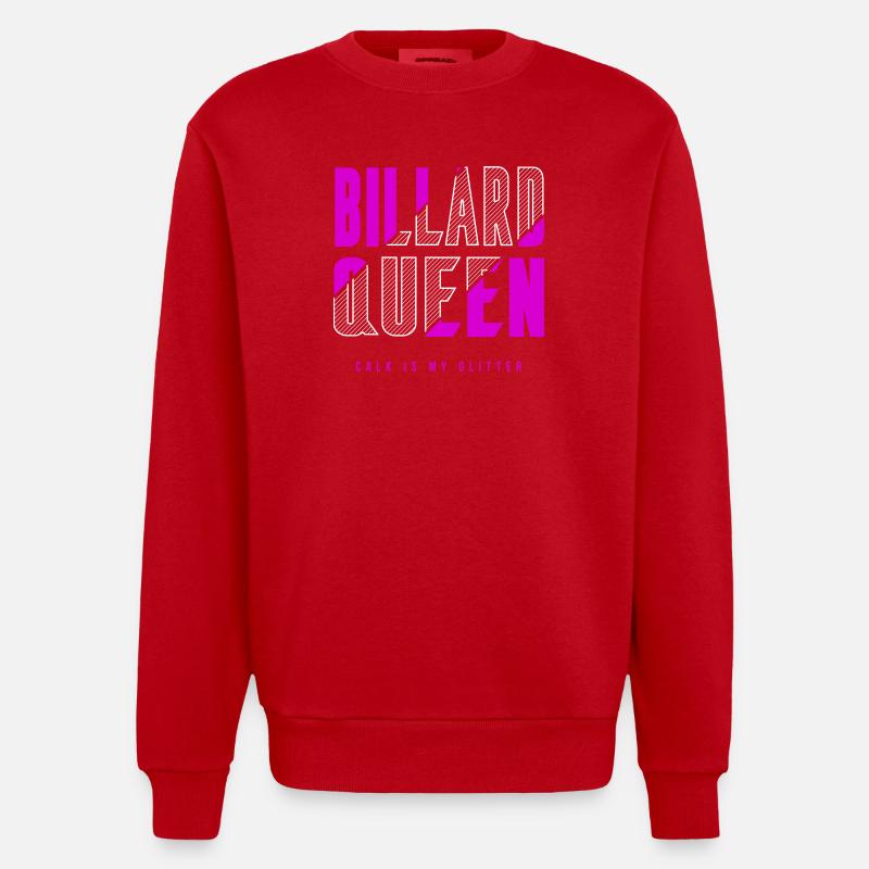 Billard Königin - Heavyweight Oversized Organic Crew Neck Made in EU - Rot