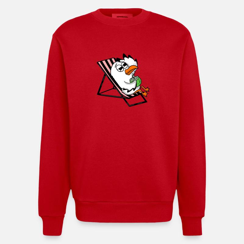 Gull - Heavyweight Oversized Organic Crew Neck Made in EU - red
