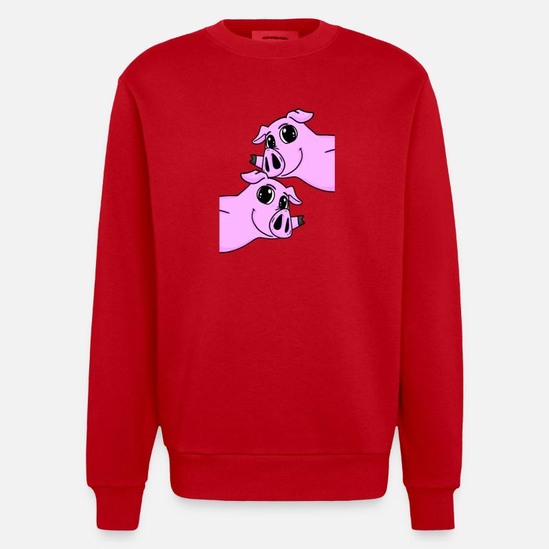 Cochons - Sweat bio épais oversize fabriqué en UE - rouge