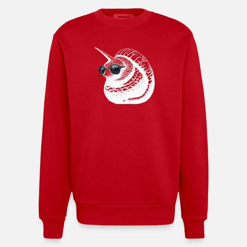 Coole EinhornSchnecke - Heavyweight Oversized Organic Crew Neck Made in EU - Rot