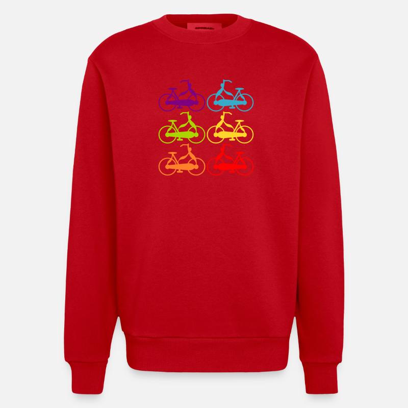 Rainbow Bicycles CYCLISTS - Heavyweight Oversized Organic Crew Neck Made in EU - red