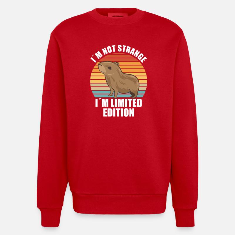 Capybara Zootier Design - Heavyweight Oversized Organic Crew Neck Made in EU - Rot