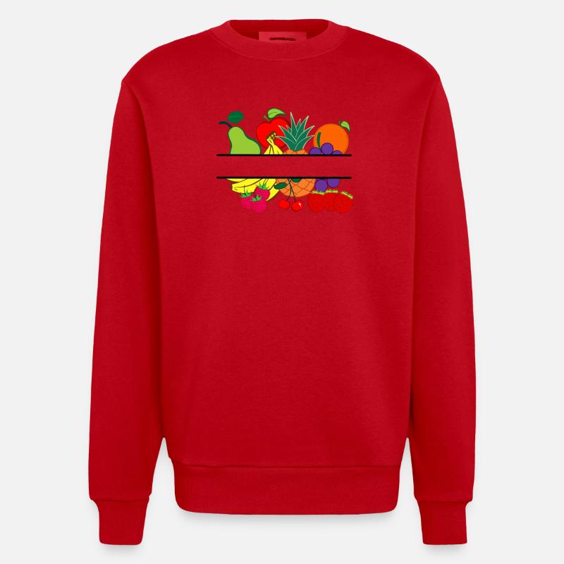 Obstlogo-Shop oder Obstbauer - Heavyweight Oversized Organic Crew Neck Made in EU - Rot