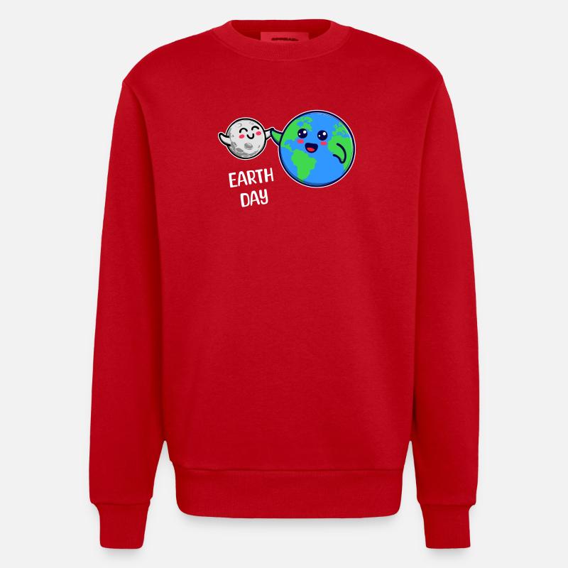 Mutter Erde Umwelt Umweltfreundlich Statement - Heavyweight Oversized Organic Crew Neck Made in EU - Rot
