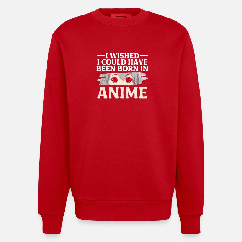 Conception de séries animées - Sweat bio épais oversize fabriqué en UE - rouge