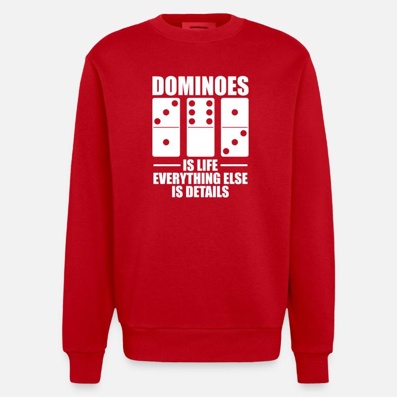 Conception de jeux Domino - Sweat bio épais oversize fabriqué en UE - rouge