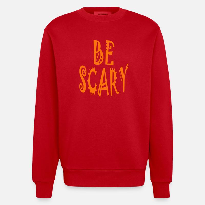 Sei beängstigend - Heavyweight Oversized Organic Crew Neck Made in EU - Rot