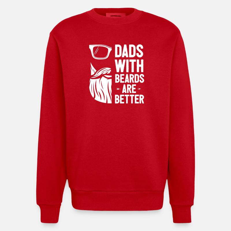 Väter mit Bärten sind besser - Heavyweight Oversized Organic Crew Neck Made in EU - Rot