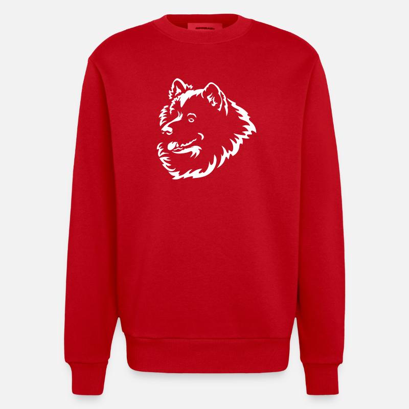 Samoyède Head « Black Edition » - Sweat bio épais oversize fabriqué en UE - rouge