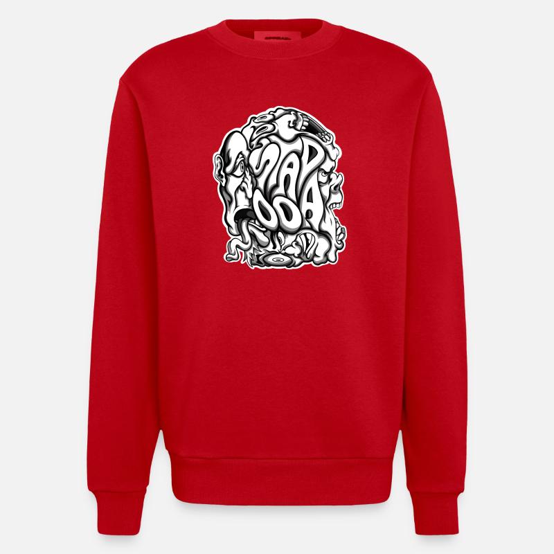 Stapooa2 - Heavyweight Oversized Organic Crew Neck Made in EU - red