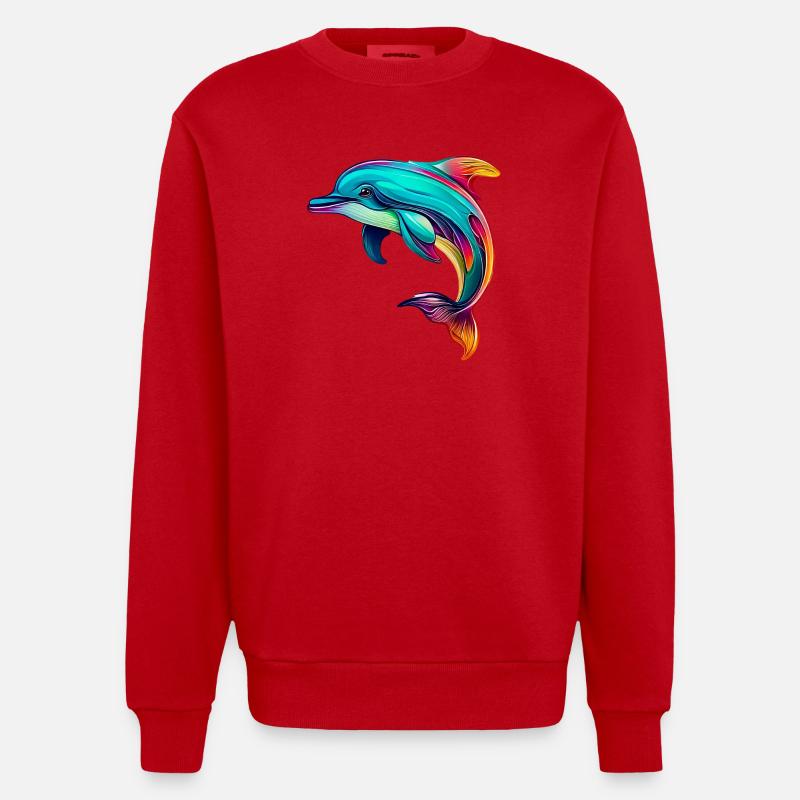 Delfin - Heavyweight Oversized Organic Crew Neck Made in EU - Rot