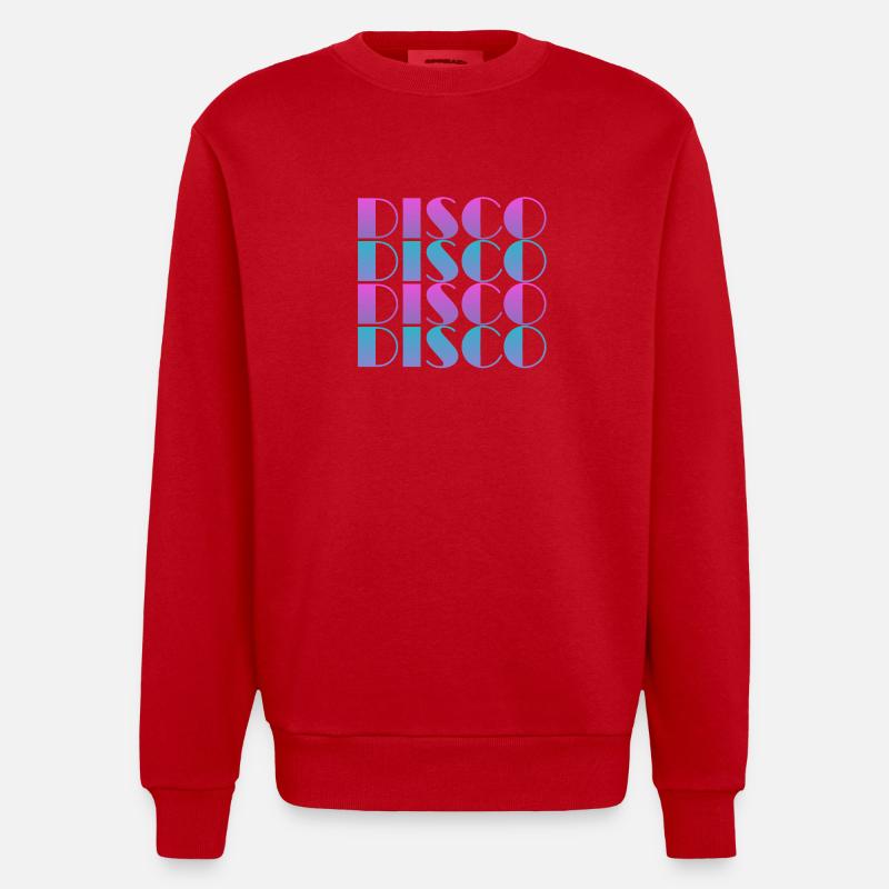 Lebendiges Disco-Textmuster-Design - Heavyweight Oversized Organic Crew Neck Made in EU - Rot