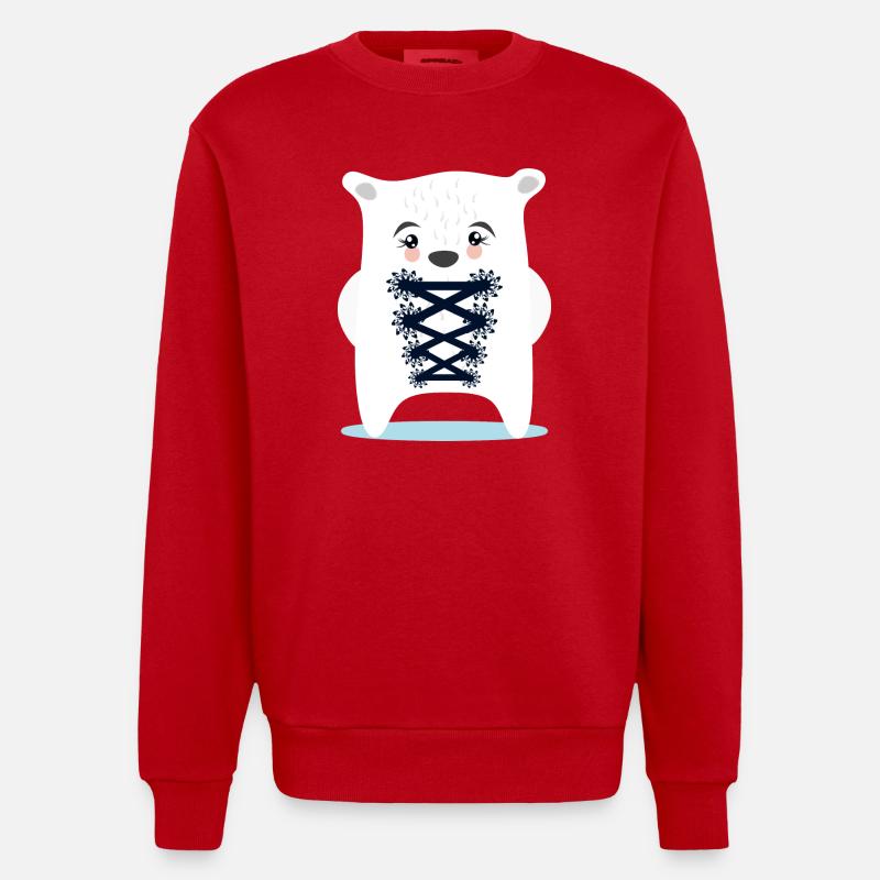 BAYERN EISBÄR TRACHTEN ERSATZ DIRNDL - Sweat bio épais oversize fabriqué en UE - rouge