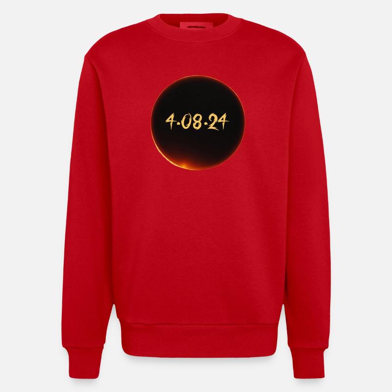 Eclipse de Soleil 2024 - Sweat bio épais oversize fabriqué en UE - rouge