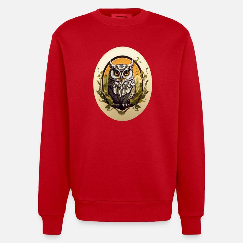 Eule - Heavyweight Oversized Organic Crew Neck Made in EU - Rot