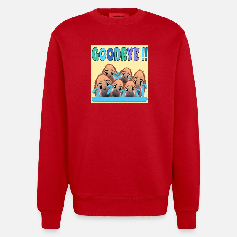 ADIEU ÉQUIPE GOODBYE MONKEY - Sweat bio épais oversize fabriqué en UE - rouge