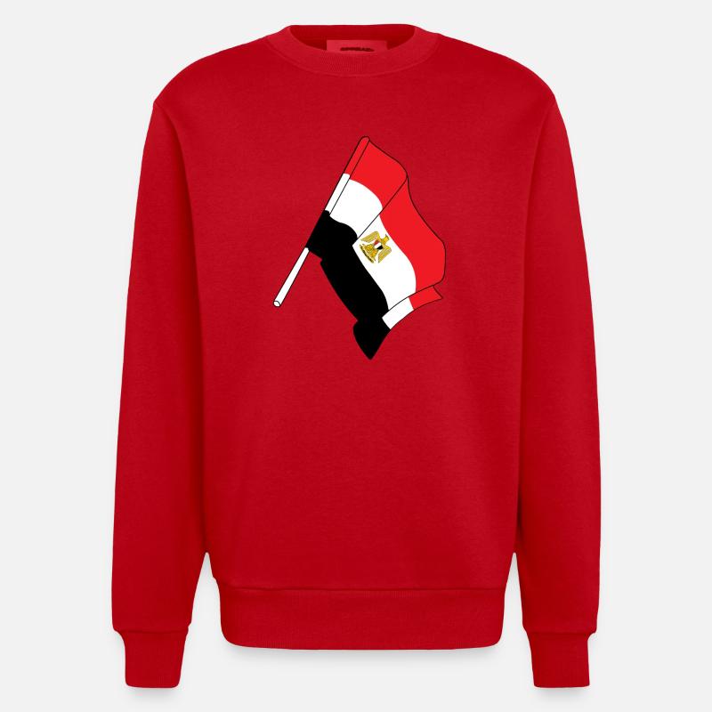 Drapeau : Égypte - Sweat bio épais oversize fabriqué en UE - rouge