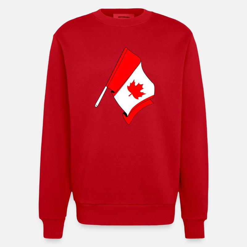 Drapeau du Canada - Sweat bio épais oversize fabriqué en UE - rouge