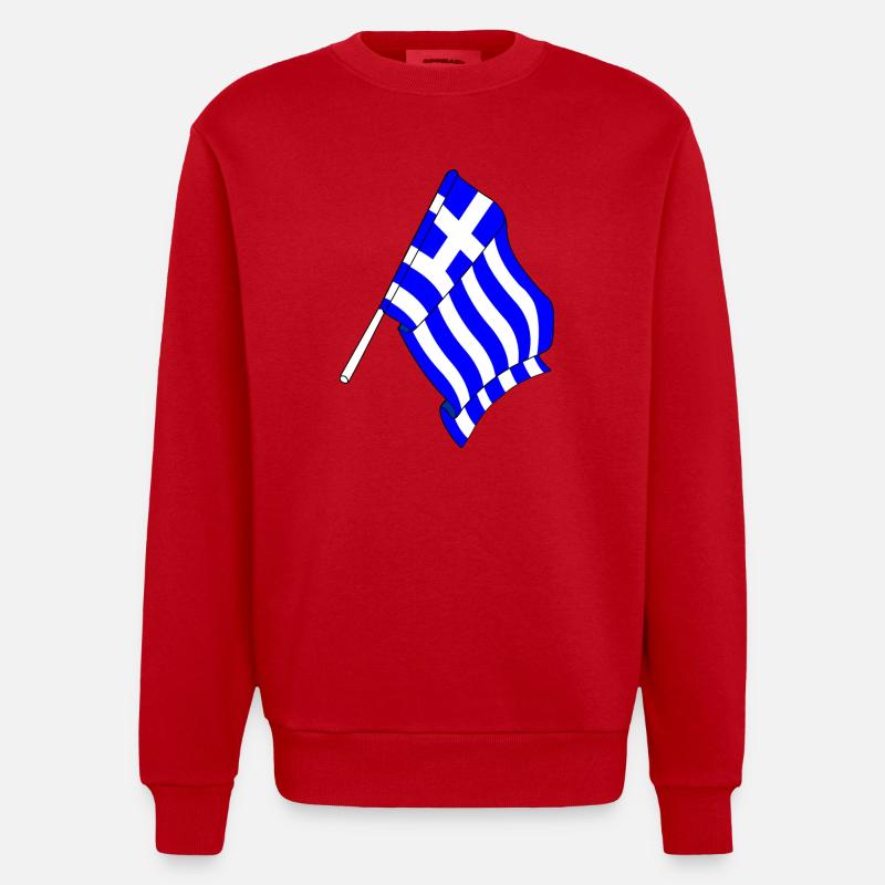 Drapeau de la Grèce - Sweat bio épais oversize fabriqué en UE - rouge