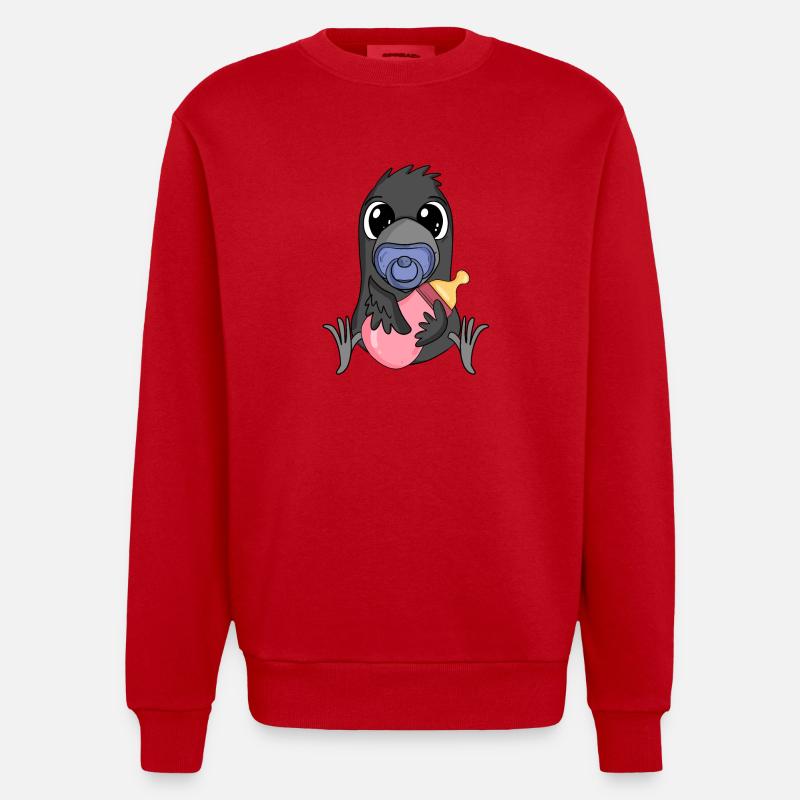 Bébé corbeau - Sweat bio épais oversize fabriqué en UE - rouge