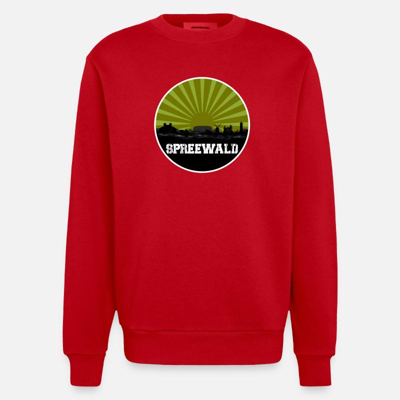 Horizon rétro de Spreewald - Sweat bio épais oversize fabriqué en UE - rouge