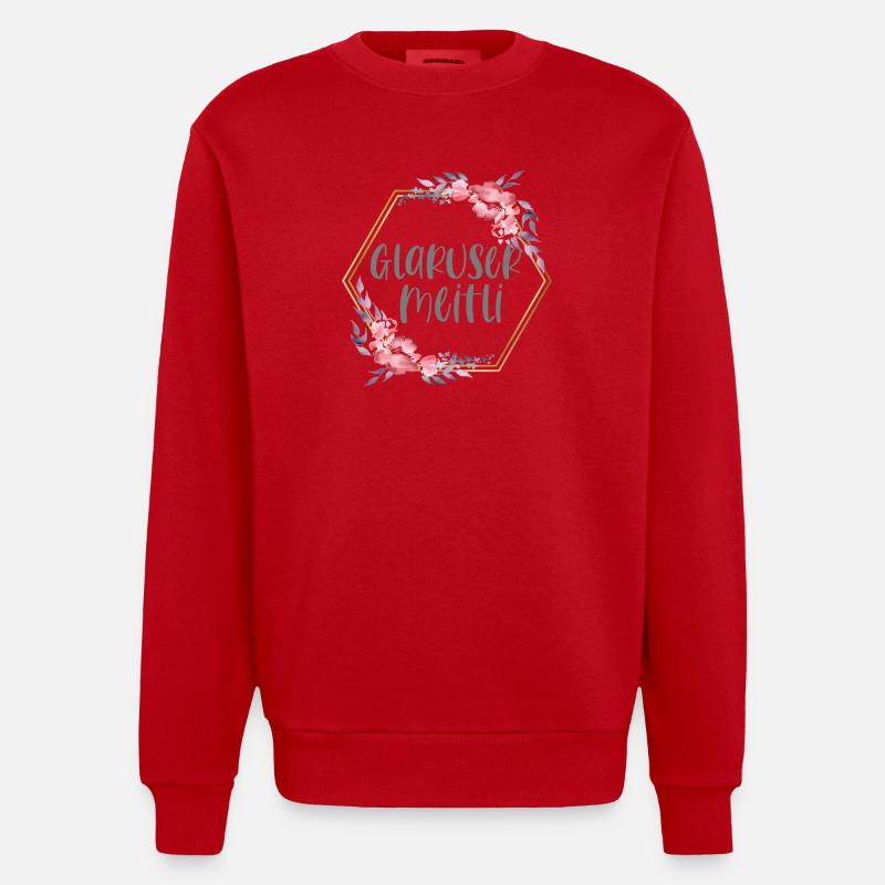 Schweiz Glarus Mädchen Heimat Geschenk - Heavyweight Oversized Organic Crew Neck Made in EU - Rot