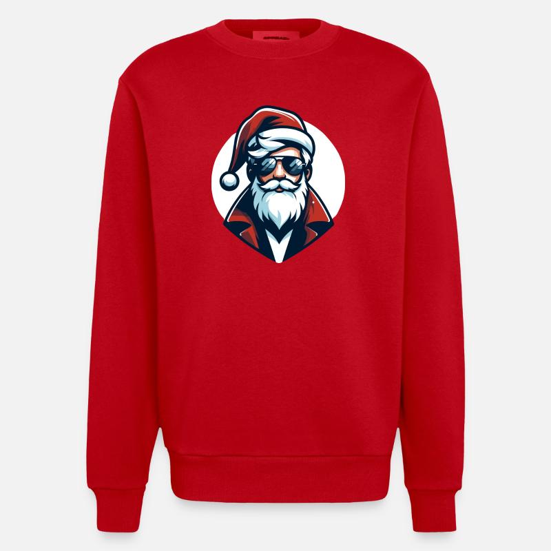 Père Noël Hipster - Noël Chic - Sweat bio épais oversize fabriqué en UE - rouge