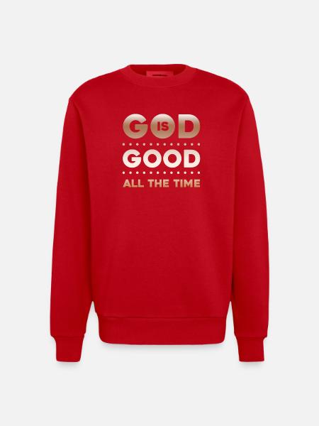 God is Good all the Time - Heavyweight Oversized Organic Crew Neck Made in EU - red