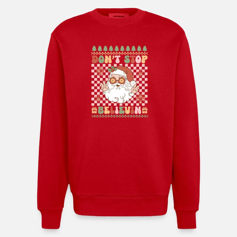 Pull de Noël moche - Sweat bio épais oversize fabriqué en UE - rouge