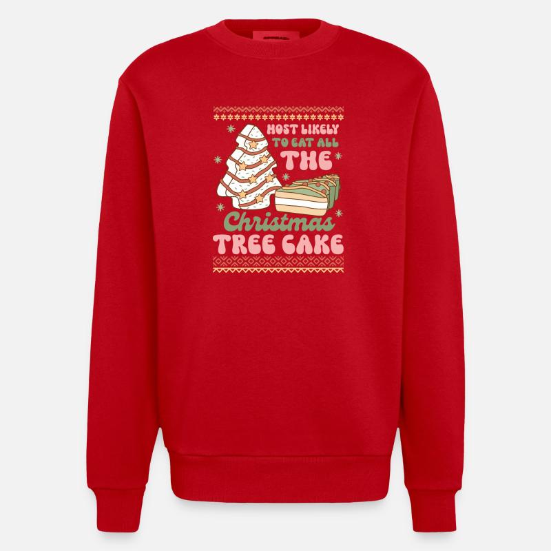 Pull de Noël moche - Sweat bio épais oversize fabriqué en UE - rouge