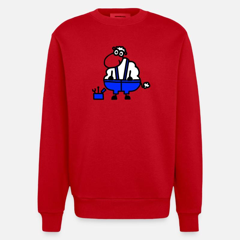 Handwerkerschaf, Held der Arbeit - Heavyweight Oversized Organic Crew Neck Made in EU - Rot