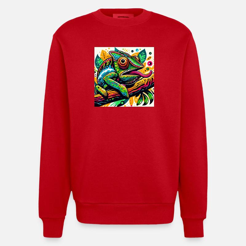 Caméléon - Sweat bio épais oversize fabriqué en UE - rouge