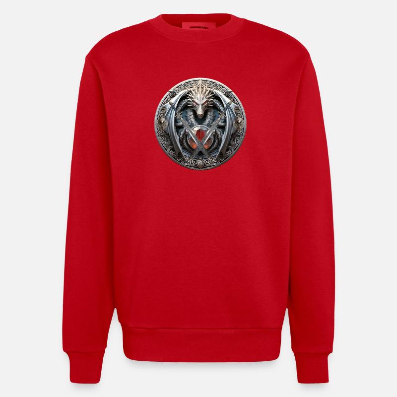 Logo Celtic Mojenn - Sweat bio épais oversize fabriqué en UE - rouge