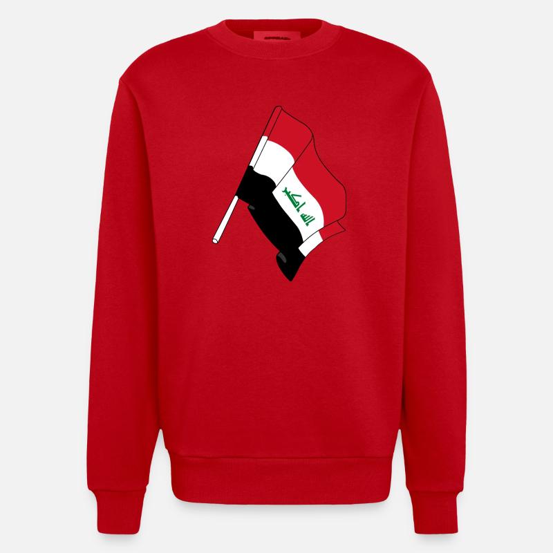Drapeau de l’Irak - Sweat bio épais oversize fabriqué en UE - rouge