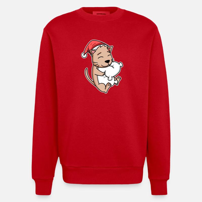 Katze - Heavyweight Oversized Organic Crew Neck Made in EU - Rot