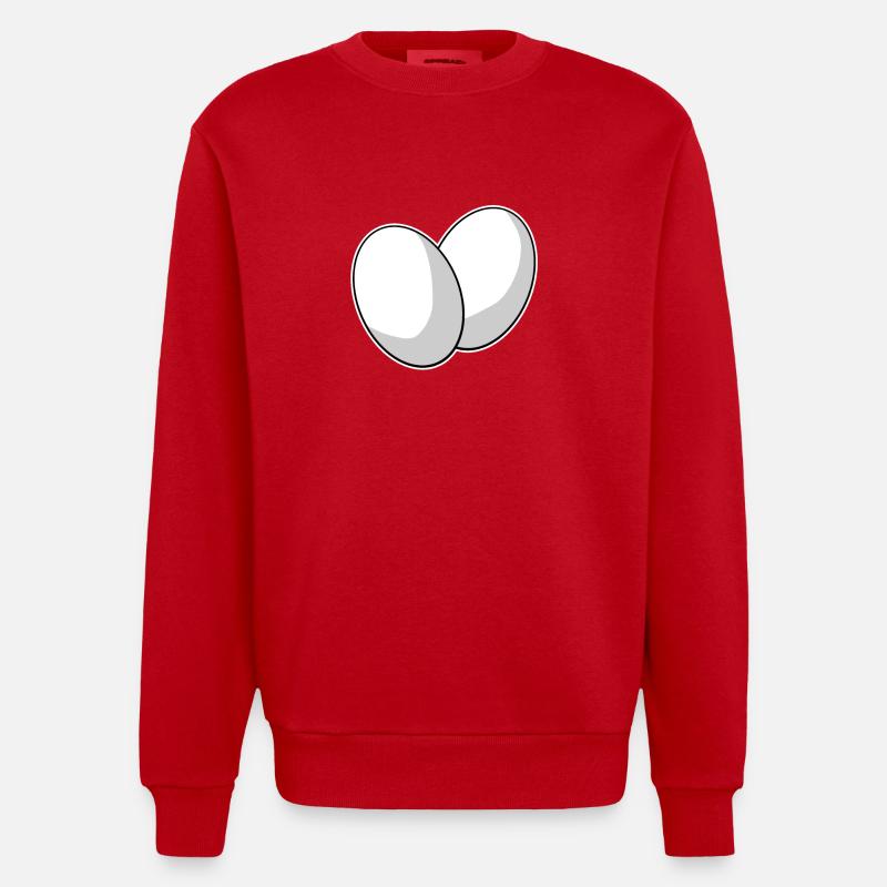 Ei Eier - Heavyweight Oversized Organic Crew Neck Made in EU - Rot