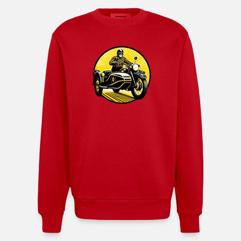 Gespannfahrer in der Sonne - Heavyweight Oversized Organic Crew Neck Made in EU - Rot